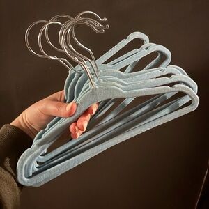 8 blue baby toddler felt hangers